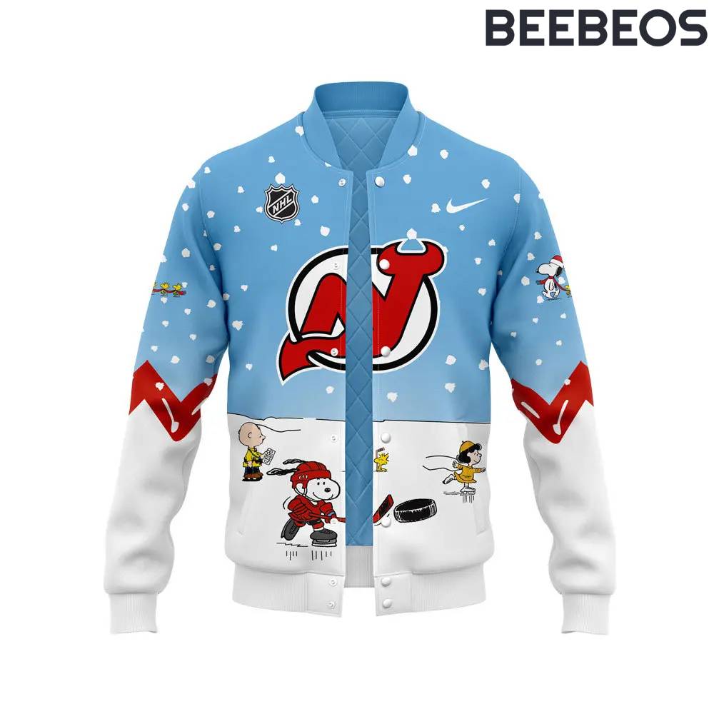 New Jersey Devils Peanuts & Snoopy Night Baseball Jacket