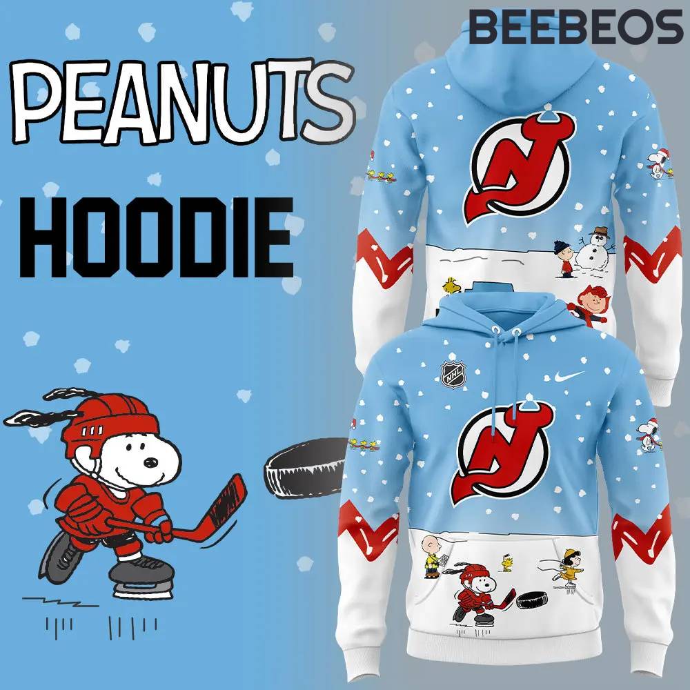 New Jersey Devils Peanuts & Snoopy Night Combo Hoodie Pants Cap