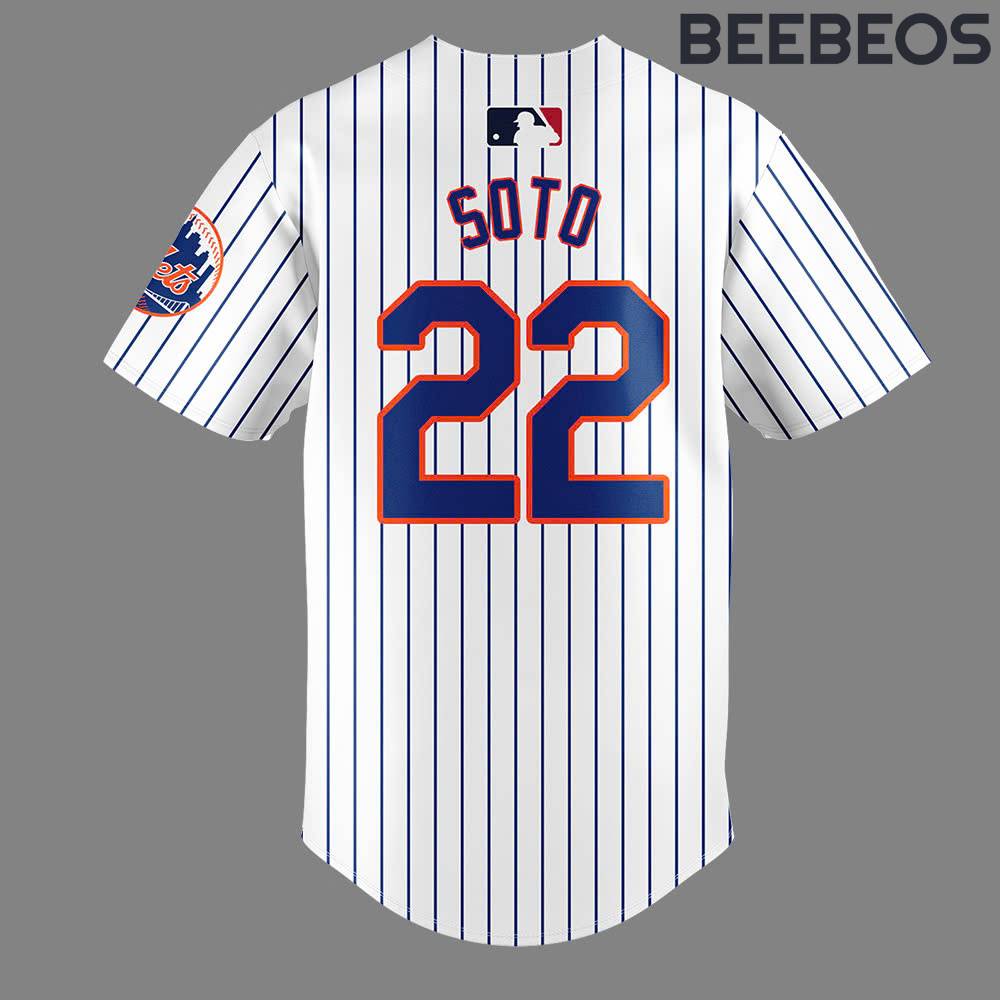 New York Mets Juan Soto Pinstripes Baseball Jersey