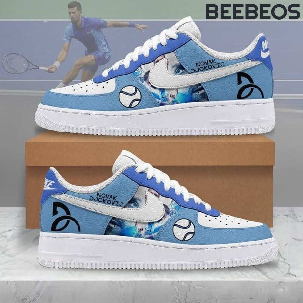 Novak Djokovic Blue Signature Air Force 1 Shoes