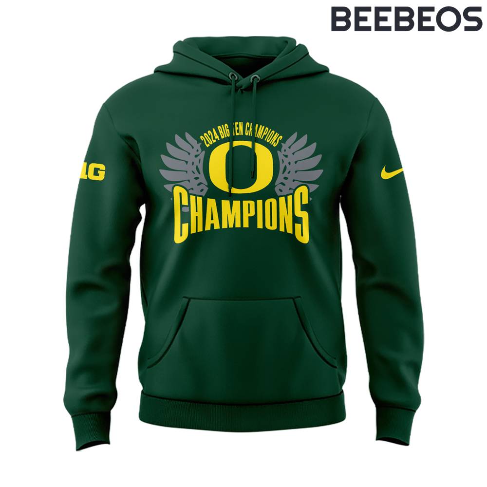 Oregon Ducks 2024 Big10 Champions Green Hoodie