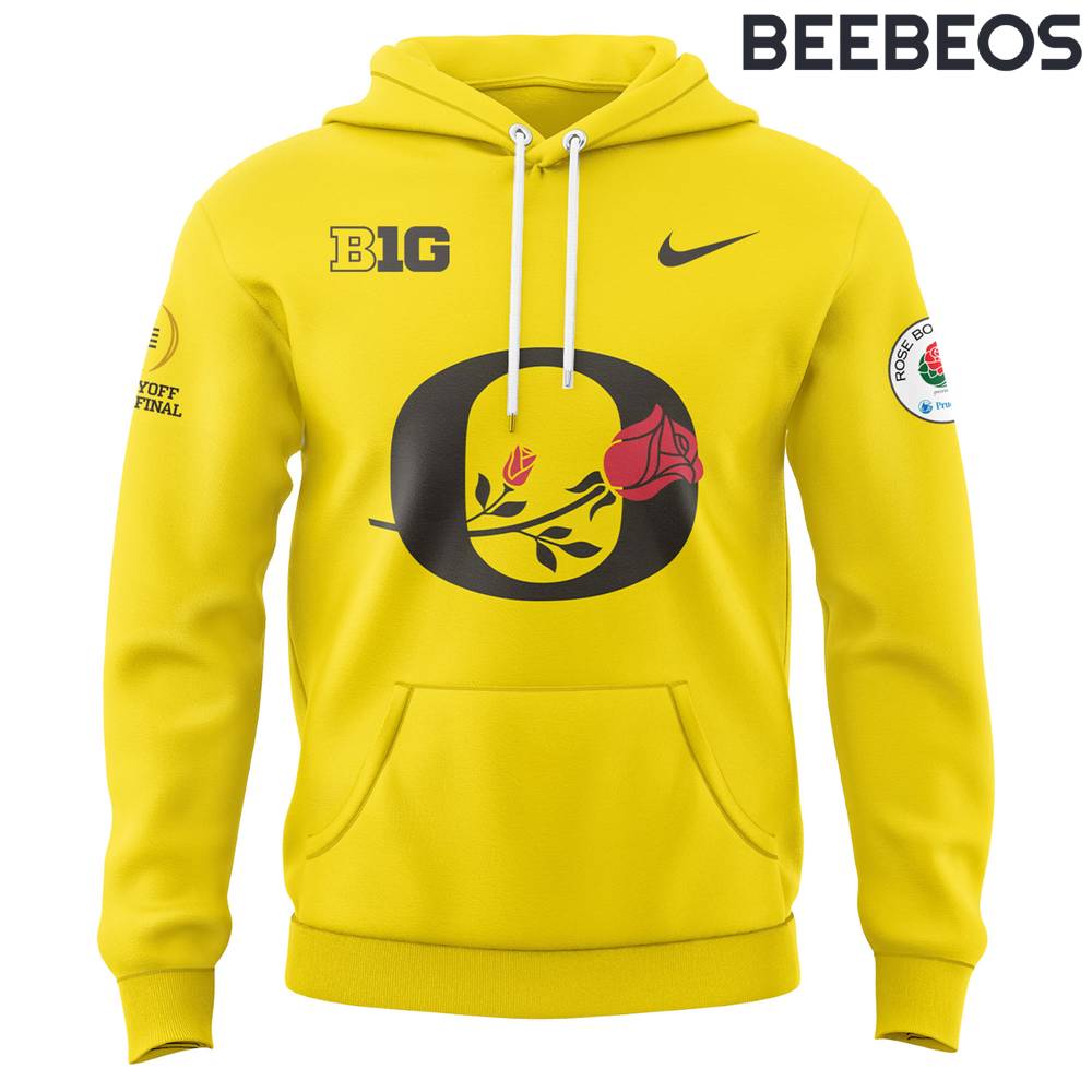 Oregon Ducks 2024 Rose Bowl Games Yellow Hoodie