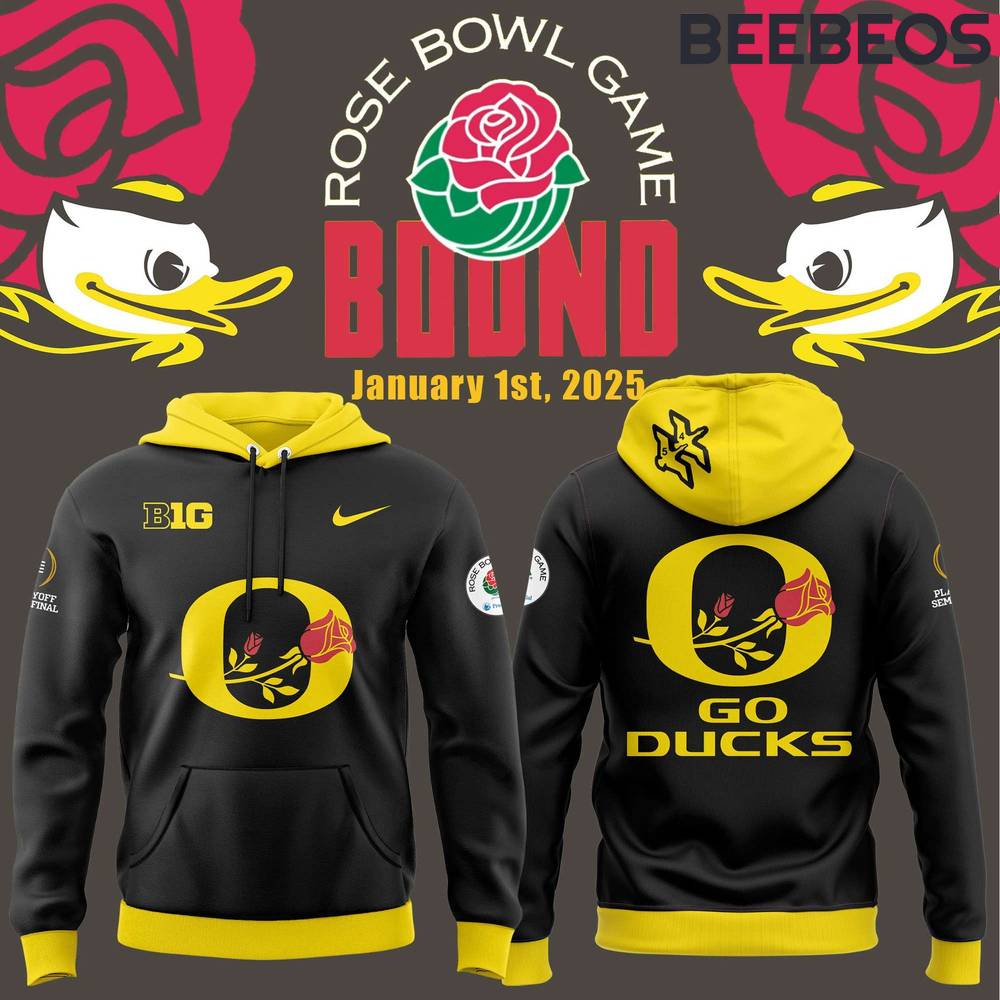 Oregon Ducks Rose Bowl Game Black Hoodie