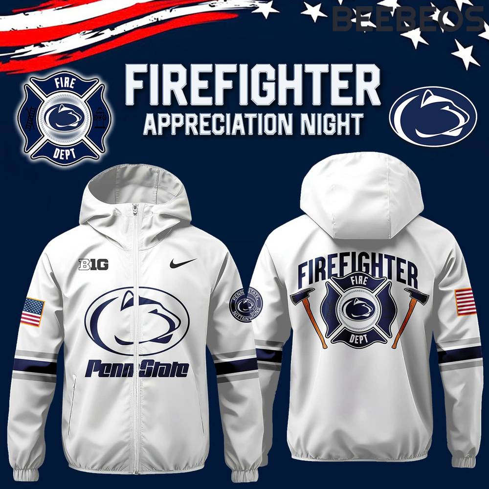 Penn State Nittany Lions x 2024 Firefighter Appreciation Night Windbreaker Outdoor Jacket