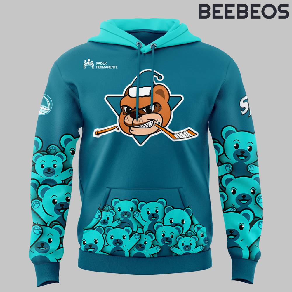 San Jose Barracuda x Teddy Bear Toss AHL Green Hoodie