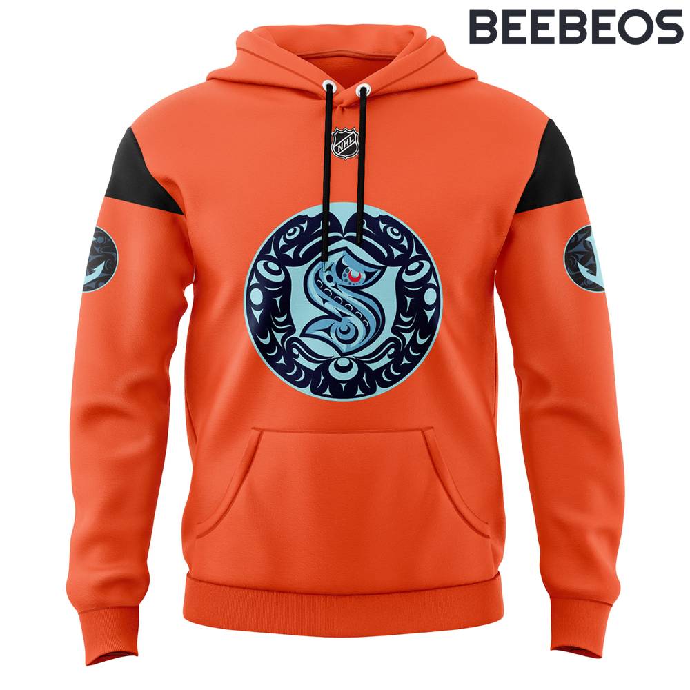 Seattle Kraken Indigenous Peoples Night 2024 Orange Hoodie