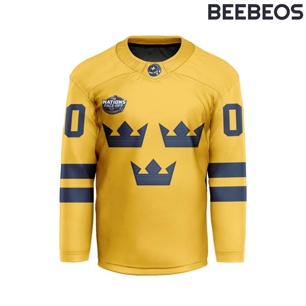 Sweden National Ice Hockey Team 4 Nations Face-Off 2025 Hockey Jersey