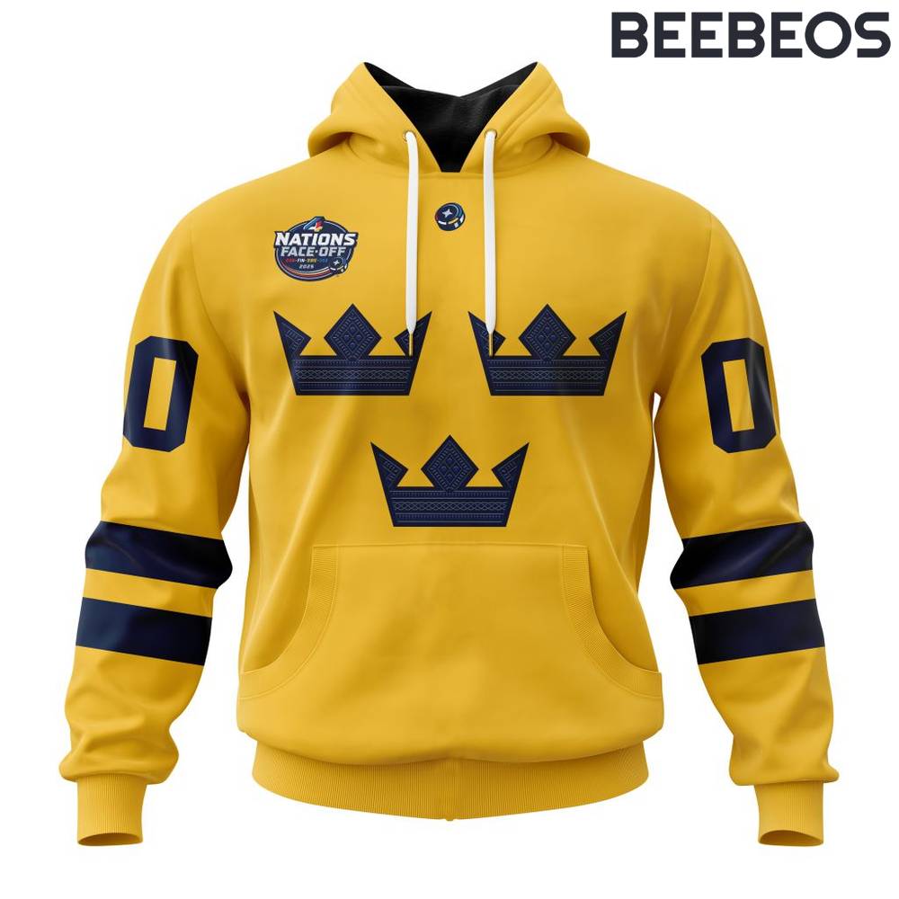 Sweden National Ice Hockey Team 4 Nations Face-Off 2025 Hoodie