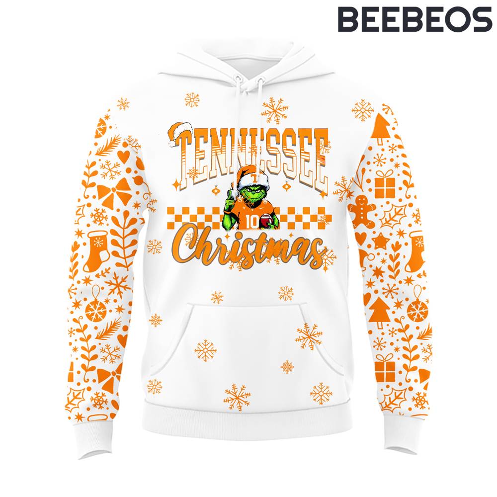 Tennessee Volunteers Merry Christmas Grinch Special Edition White Hoodie