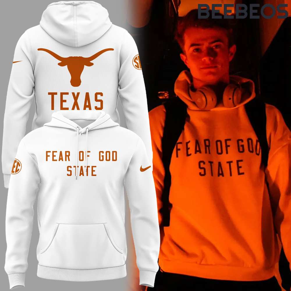 Texas Longhorns Fear of God State White Hoodie