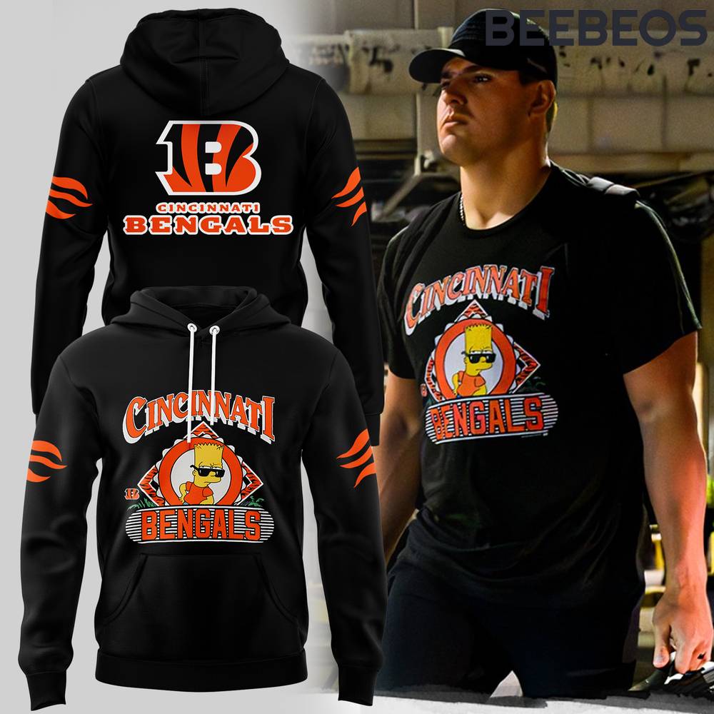 The Simpsons Bart x Cincinnati Bengals Special Edition Black Hoodie