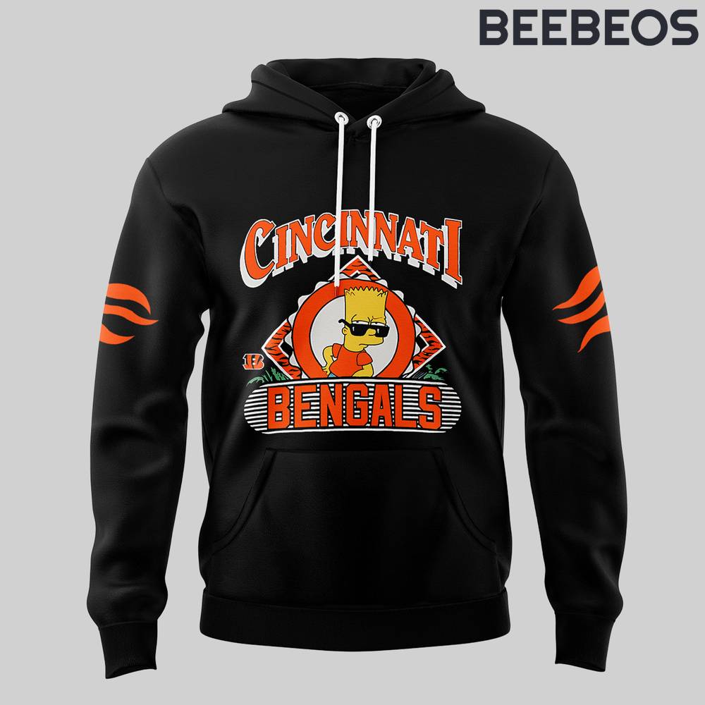 The Simpsons Bart x Cincinnati Bengals Special Edition Black Hoodie